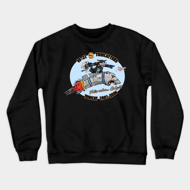 VF-31 Tomcatters Nose Art Crewneck Sweatshirt by MBK